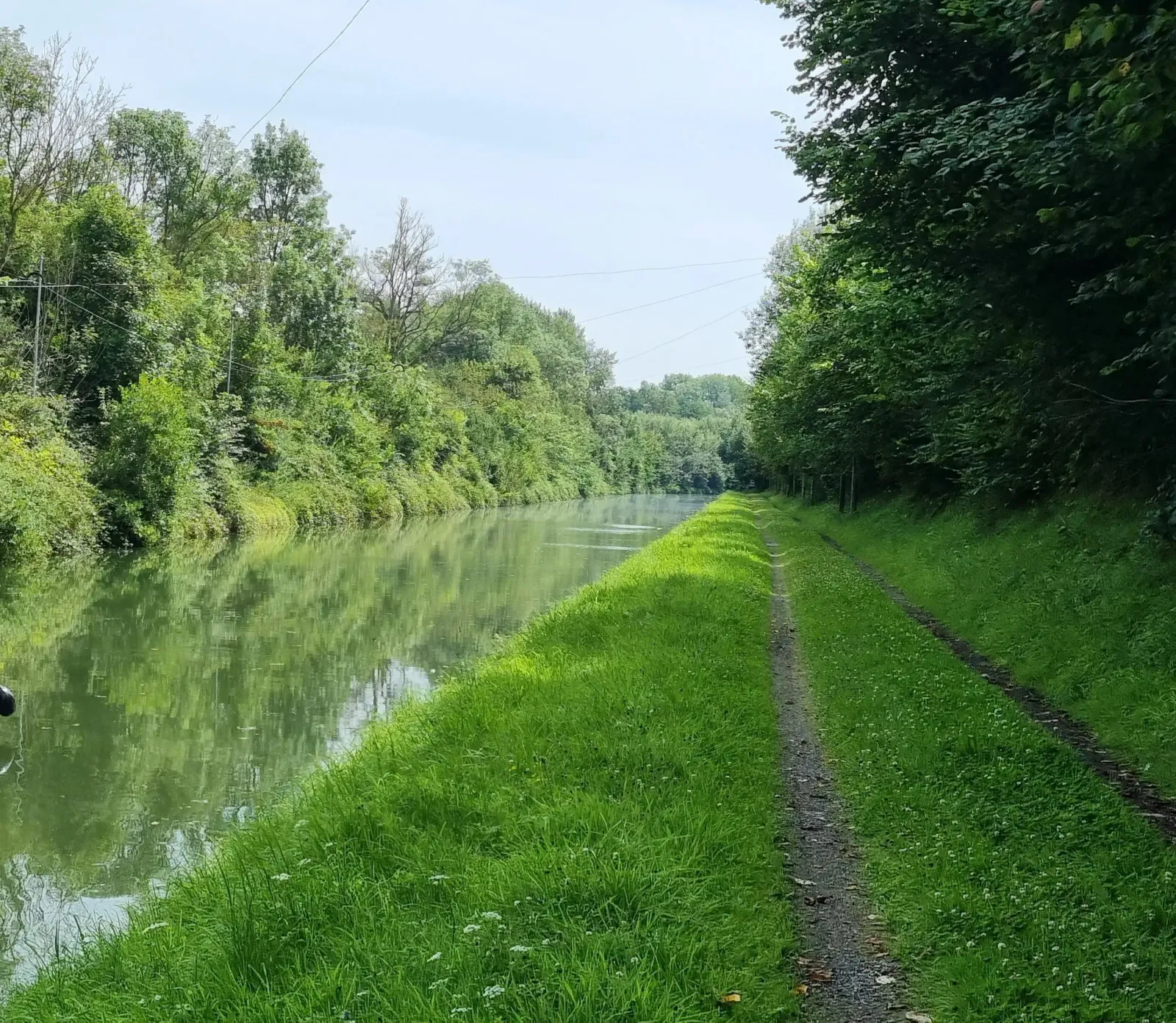 Le canal de Saint-Quentin bordé d’arbres